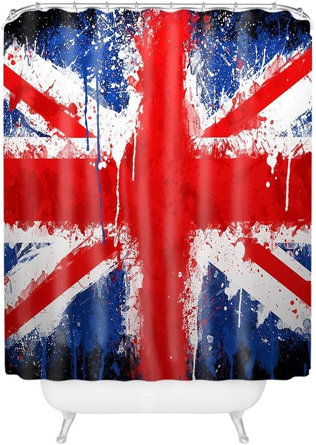 British Flag United Kingdom Union Jack Flag Polyester Fabric Bathroom Shower Curtain 6072Inch