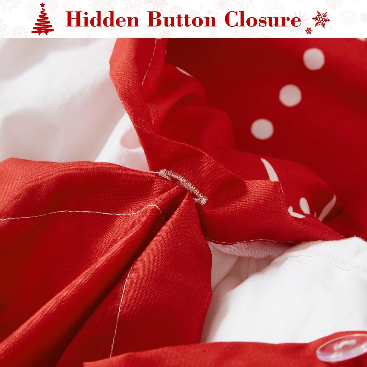 CAROMIO Christmas Duvet Cover Twin, Soft Microfiber Red Duvet Covers, Reversible Printed Comforter Cover Set Christmas Holiday Decorative Bedding (‌Snowflake Elegance‌, Twin)