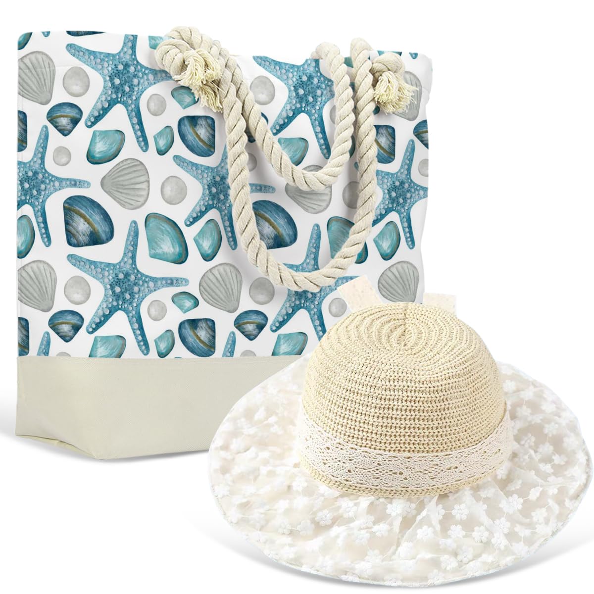 zcyxuuw Beach Bag Sun Straw Hat, Tote Bag for Women Friends Travel Gifts, Aloha Bags Waterproof Travel Vacation Essentials