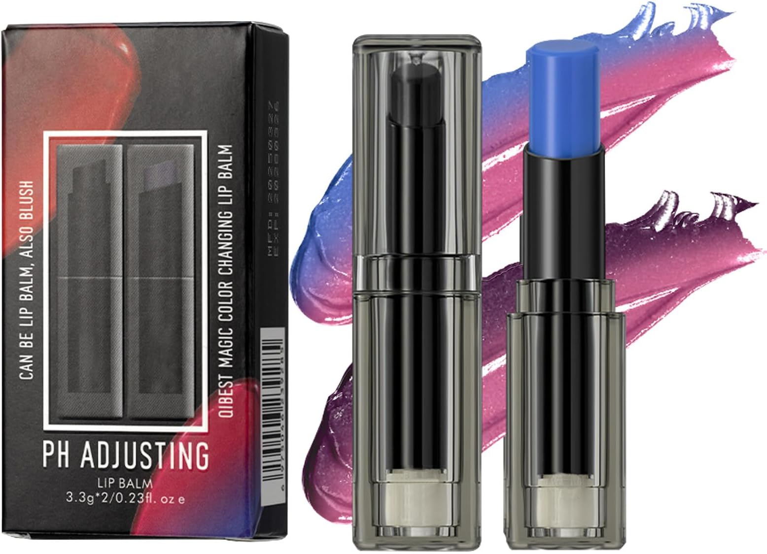 PH Changing Lip Balm, pH Lip Balm, Set of 2 Waterproof Temperature Reactive Lipstick, Temperature Reactive Daily Care for Women and Girls