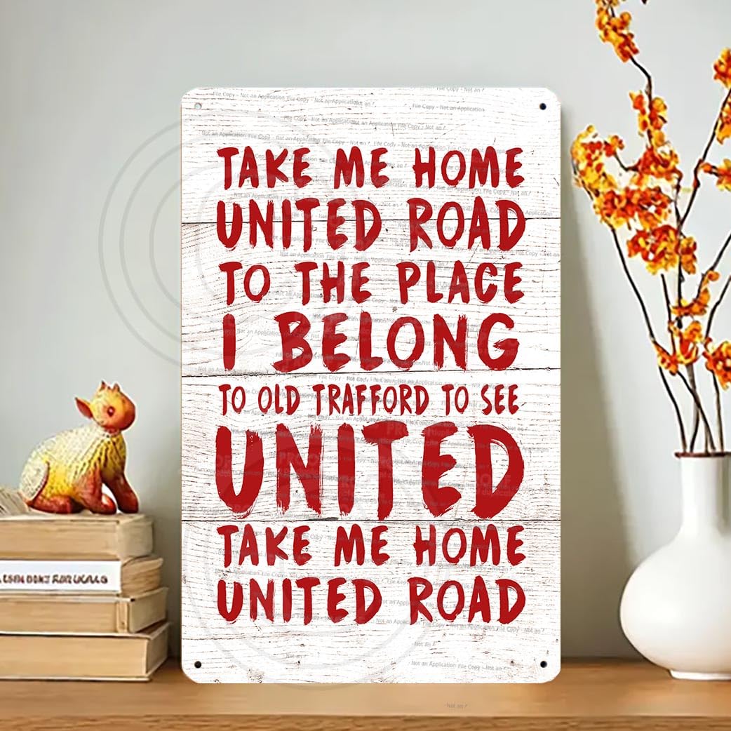 Funny United Metal Sign, A Grumpy MAN UTD Fan Lives Here, Old Trafford Manchester Retro Plaque Man Cave, Manchester (take me home United)