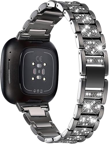 Miniatura 1 de Bandas brillantes compatibles con Fitbit Sense 2SenseVersa 4Versa 3, pulseras de repuesto para mujer, pulsera elegante y lujosa para mujer
