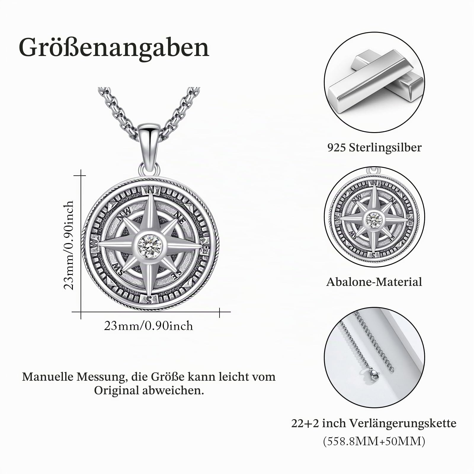 925 Sterling Silber Anhänger für Frauen Mädchen Traumfänger/Baum des Lebens/Mond und Sonne/keltischer Mond/Kompass Anhänger Halskette Valentinstag Geschenke für Frau Mutter Tochter Liebhaber