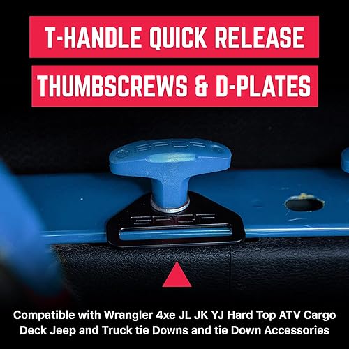 Miniatura 162 de GPCA juego de 6 tornillos estriados de cabeza resistente, de fácil liberación, con tuercas, arandelas y anillos para sujeción para Jeep Wrangler YJ