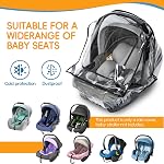 Bemece Siège auto Rain Cover, Siège de voiture bébé Rain Couverture universelle avec ventilation latérale et accès rapide grande fenêtre, protégé contre la pluie, Snow, Vent et poussière, Accessoires de voyage pour bébés