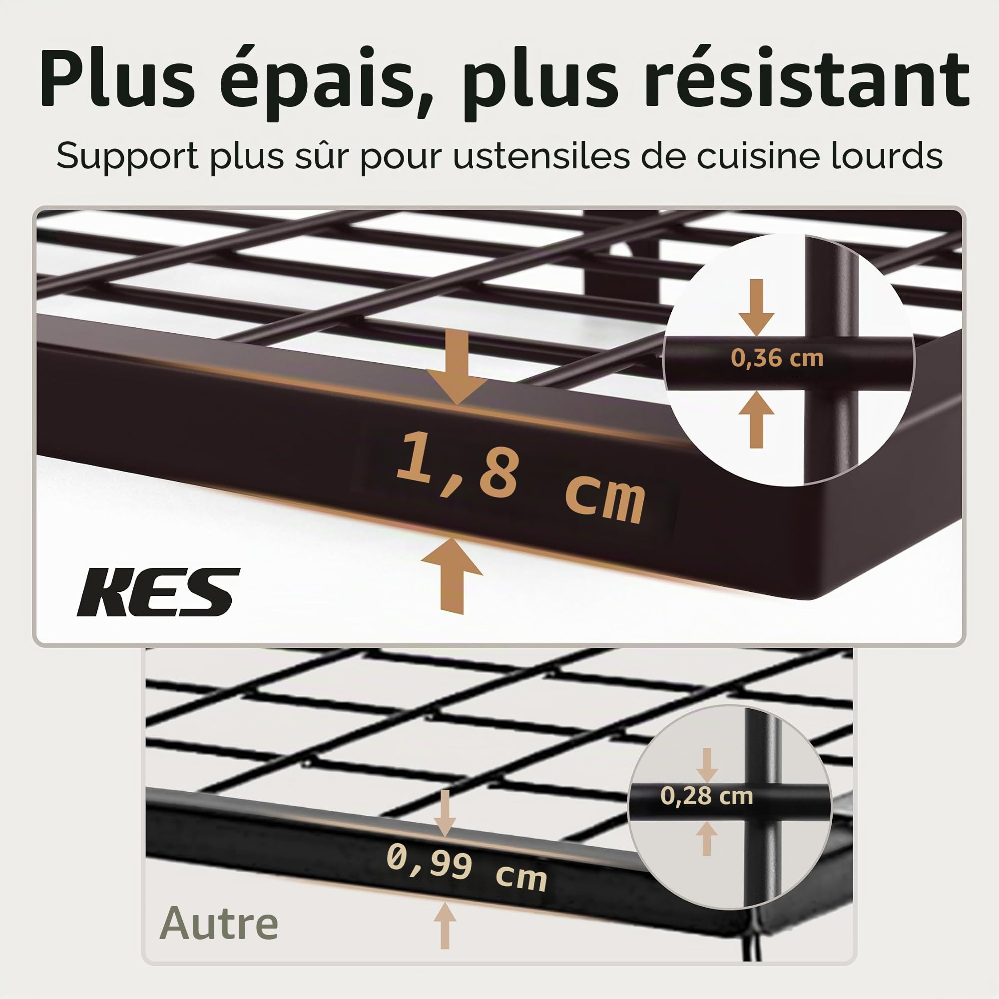 KES Support mural pour casseroles 76 cm bronzé huilé à 2 niveaux, organisateur mural pour casseroles et poêles avec 12 crochets robustes, style ferme, KUR215S75B-OB
