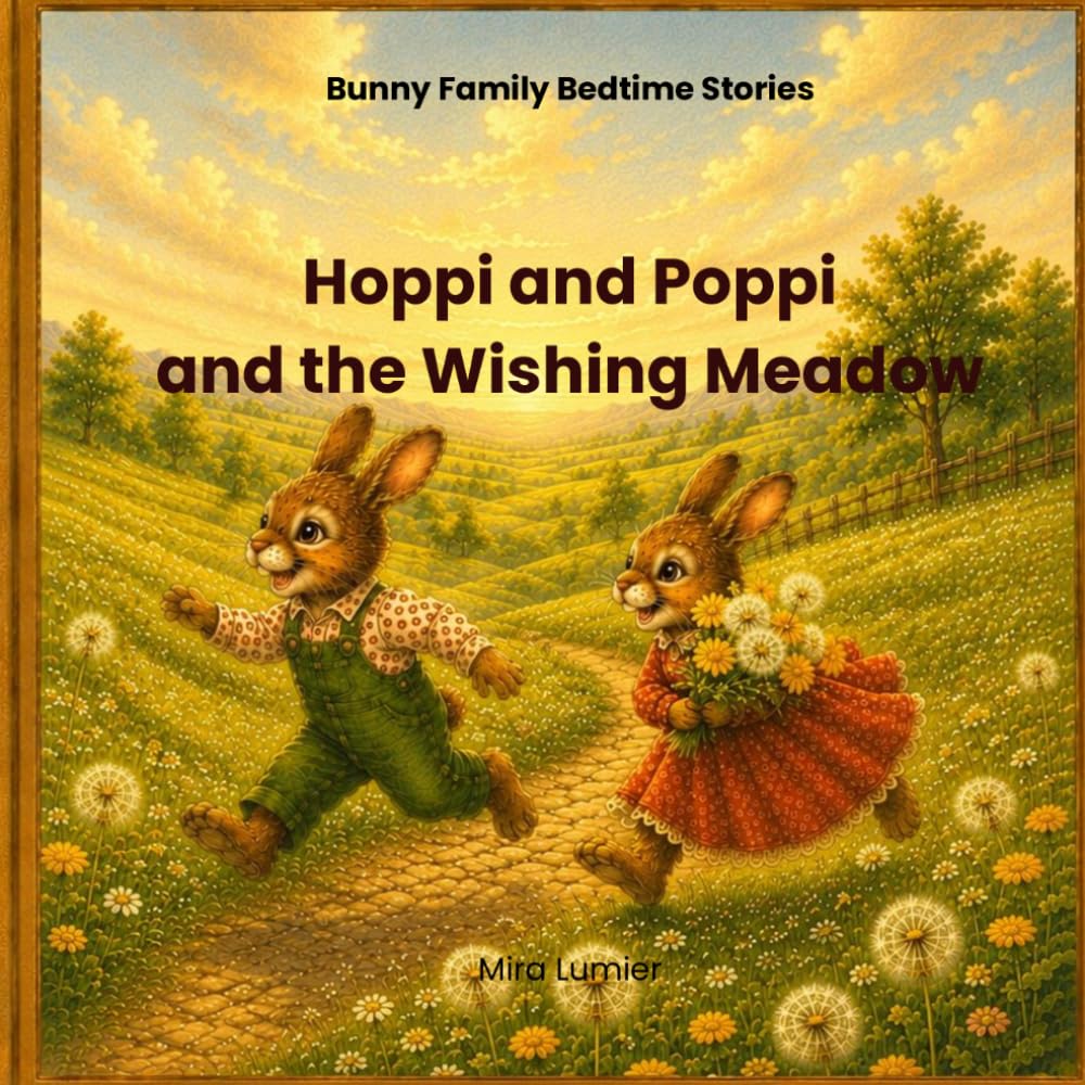 Hoppi and Poppi and the Wishing Meadow: A Bunny Family Bedtime Story About Gratitude, Family Love, Kindness, and Imagination for Kids Ages 3–6