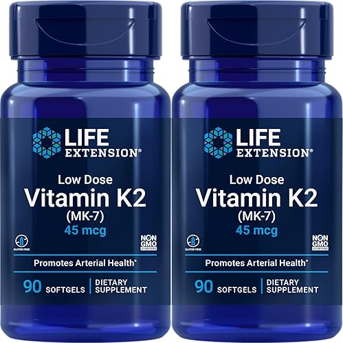 Life Extension Vitamina K2 en dosis bajas, 90 cápsulas blandas (paquete de 2)