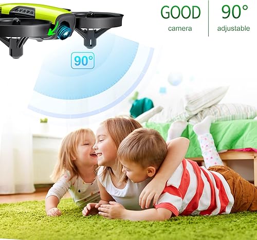 Miniatura 3 de Loolinn  Drones para niños con cámara - Mini Drone con cámara ajustable de 90, guardias de seguridad, fotos y videos, incluye tres baterías (idea de