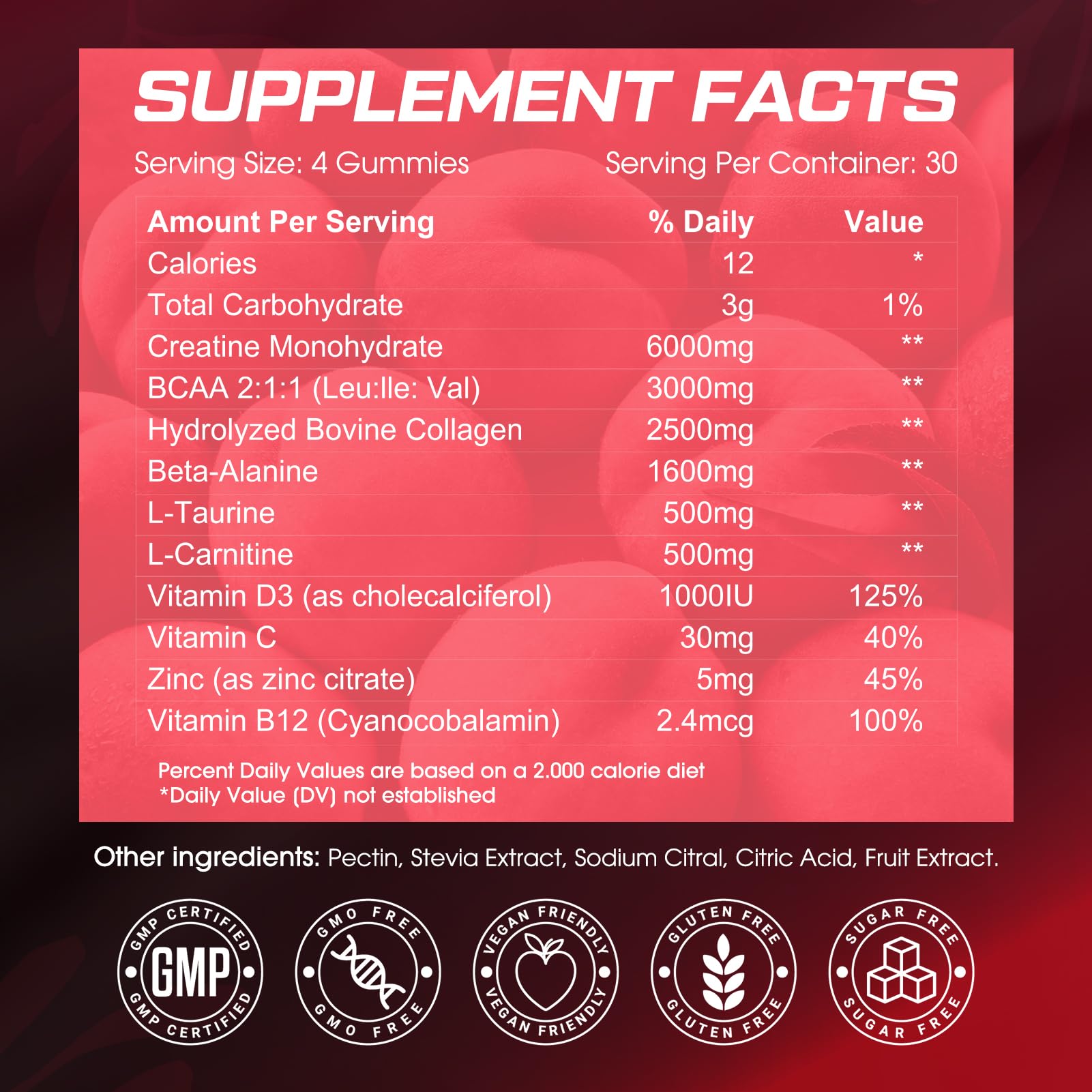 Creatine for Women, 6000mg Creatine Monohydrate Gummies with Collagen, BCAA — Amazon image 7