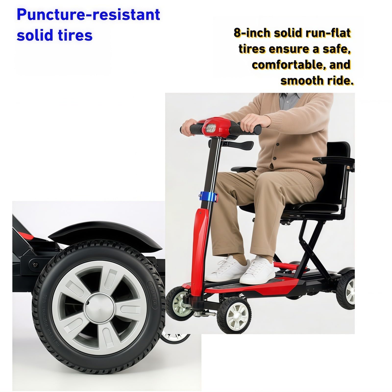 Scooters para Personas Mayores, Scooters De Movilidad con Luces, Plegables Y Compactos, con Batería De Larga Duración, para Adultos, Ancianos Y Personas con Discapacidad.
