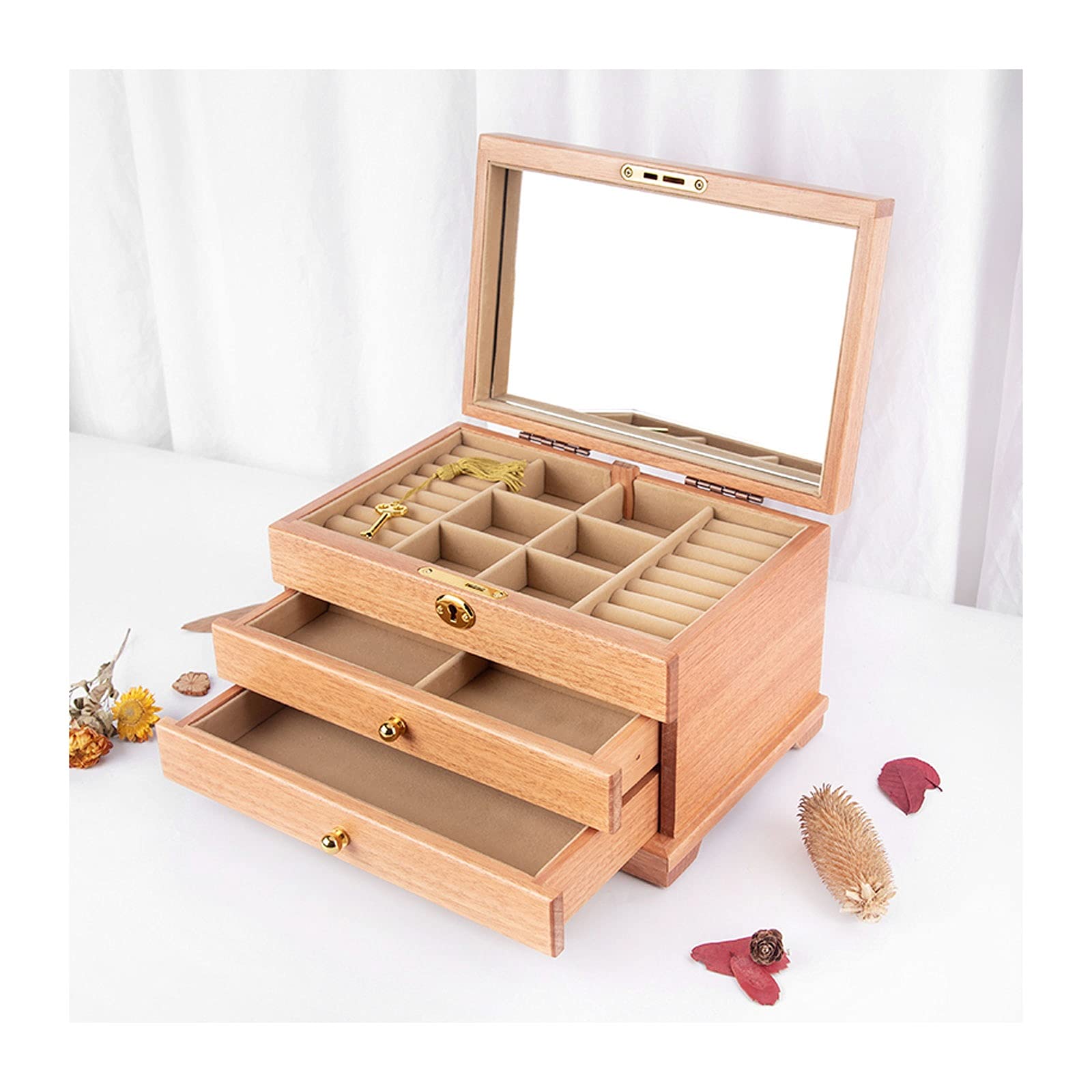 Jewelry Organizer 3 Layers Jewelry Box Organizer for Women Watch Storage Jewelry Organizer Storage Display Case Gift for