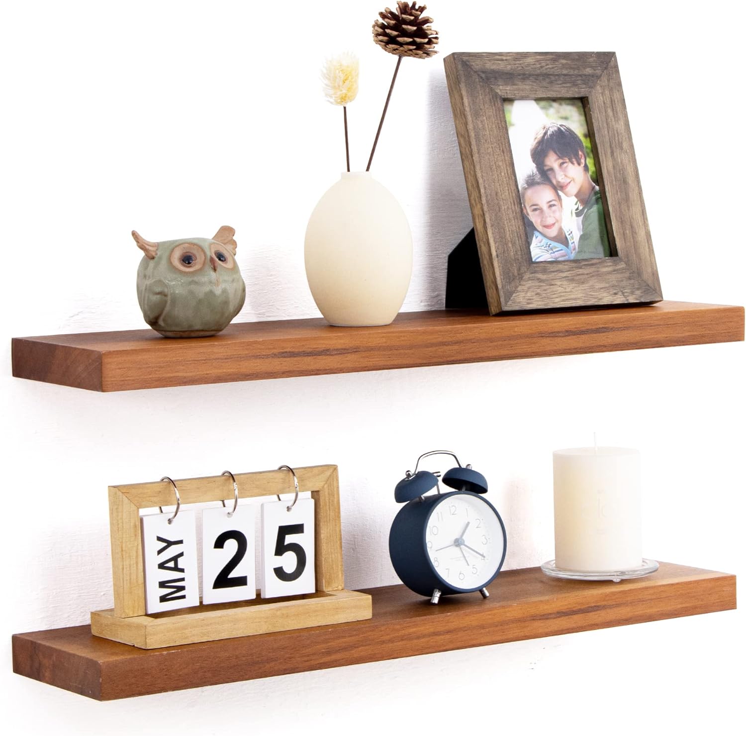 Fun Memories 24 Inch Floating Shelves Set of 2, Solid
