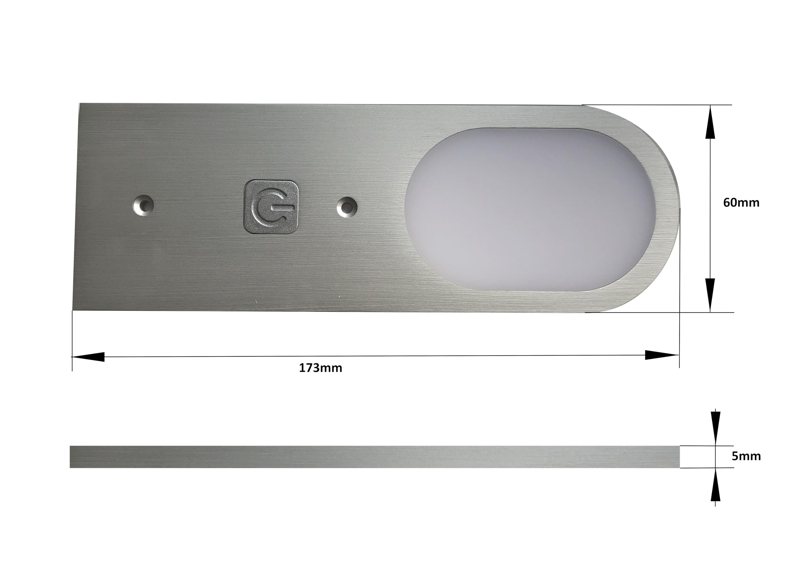 ACCE Lámpara de pared empotrada de aluminio para cocina, muebles de cocina, sumidero fino, con convertidor con sensor táctil, regulable, blanco neutro o blanco cálido (juego de 5, Blanco Neutral)