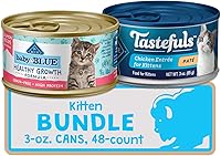 Vista 2 de Blue Buffalo Kitten Wet Cat Food, pollo y salmón latas de 3 onzas (paquete de 48)