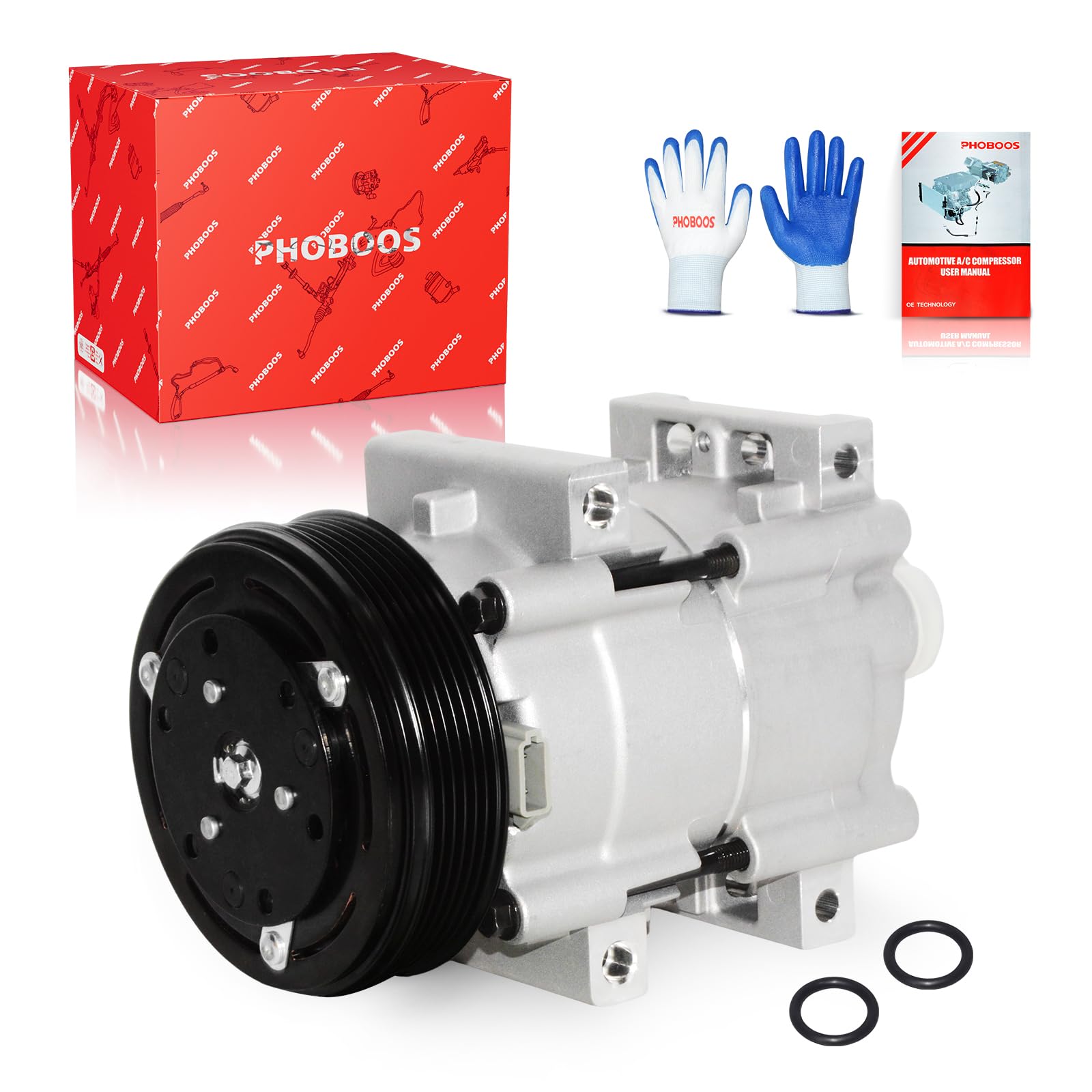 PHOBOOS A/C Compressor with Clutch Compatible with Ford &amp; Mazda &amp; Mercury