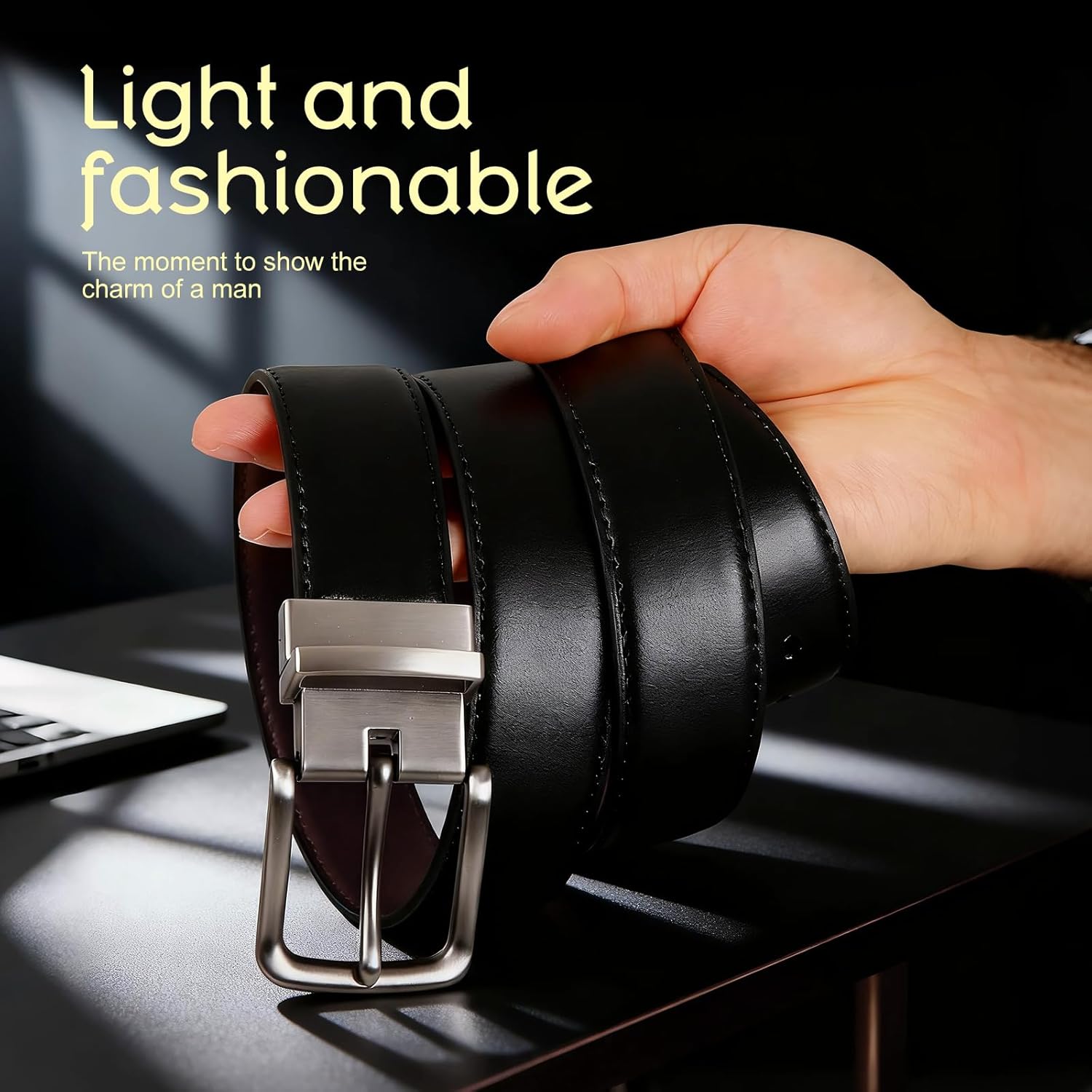 Reversible Belt for Men & Teens | 2-in-1 Adjustable, Trimmable 1.25 Inch Belt (Gift for Dad, Husband, Son) - Image 5