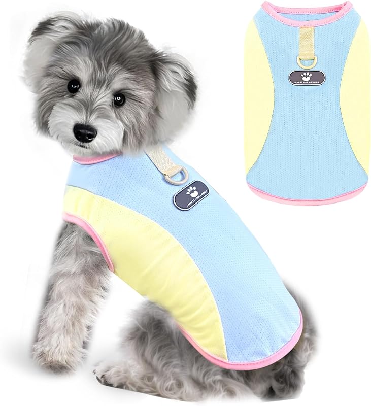 Camiseta com Colete Refrescante para Cães AXIIJGL com Argola D e Tecido Elástico