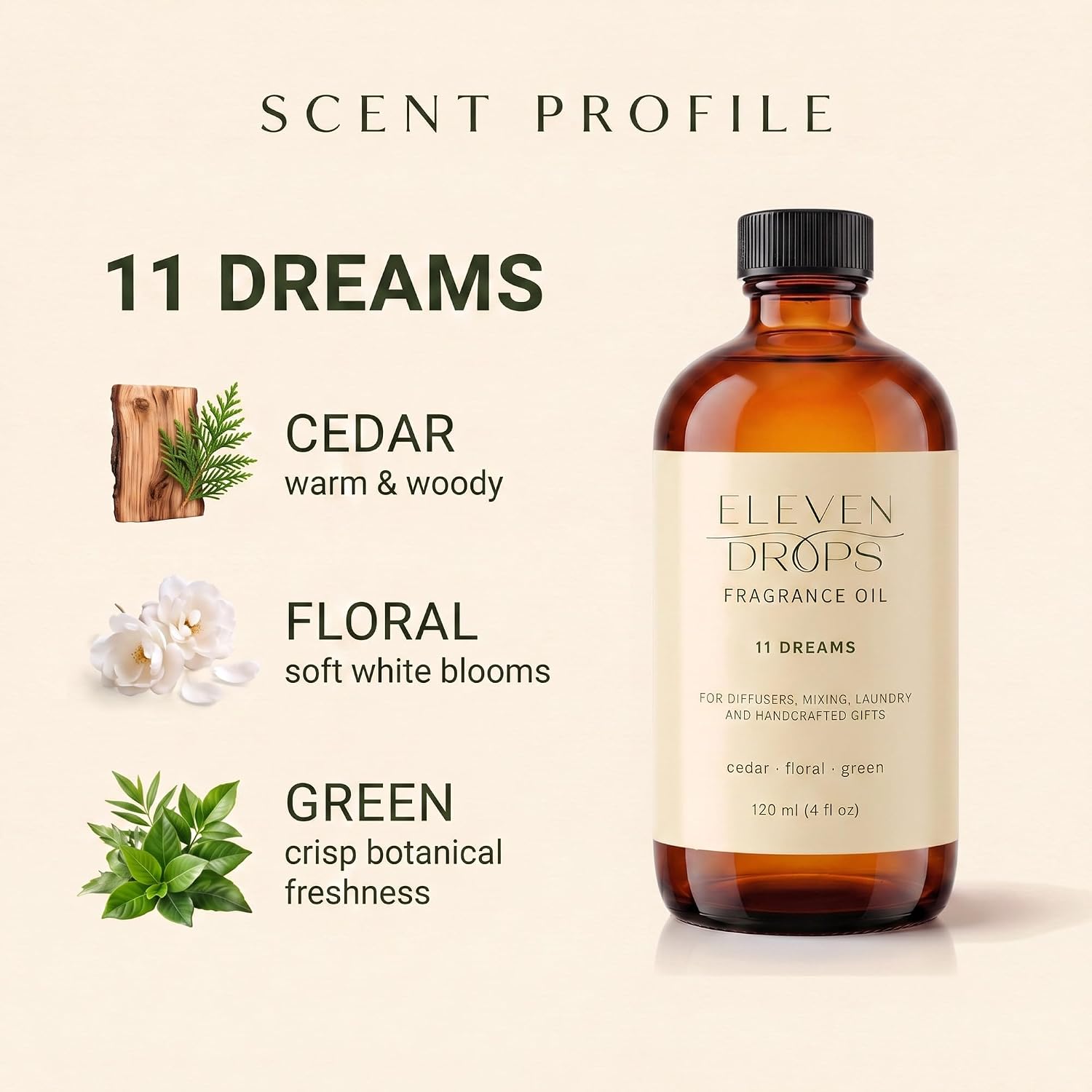 11 Dreams Fragrance Oil - Hotel-Inspired Diffuser Scent, Pet-Friendly, 4oz