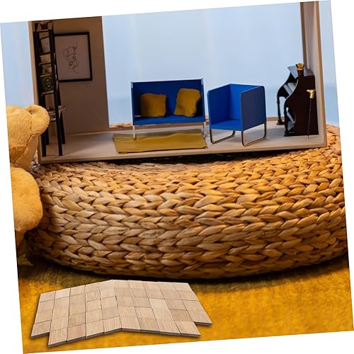 Miniatura 6 de NUOBESTY 48 piezas de pisos de casa de muñecas, tablas de piso de casa de muñecas 112, mini tablas de bambú para suelo de paisaje en miniatura,