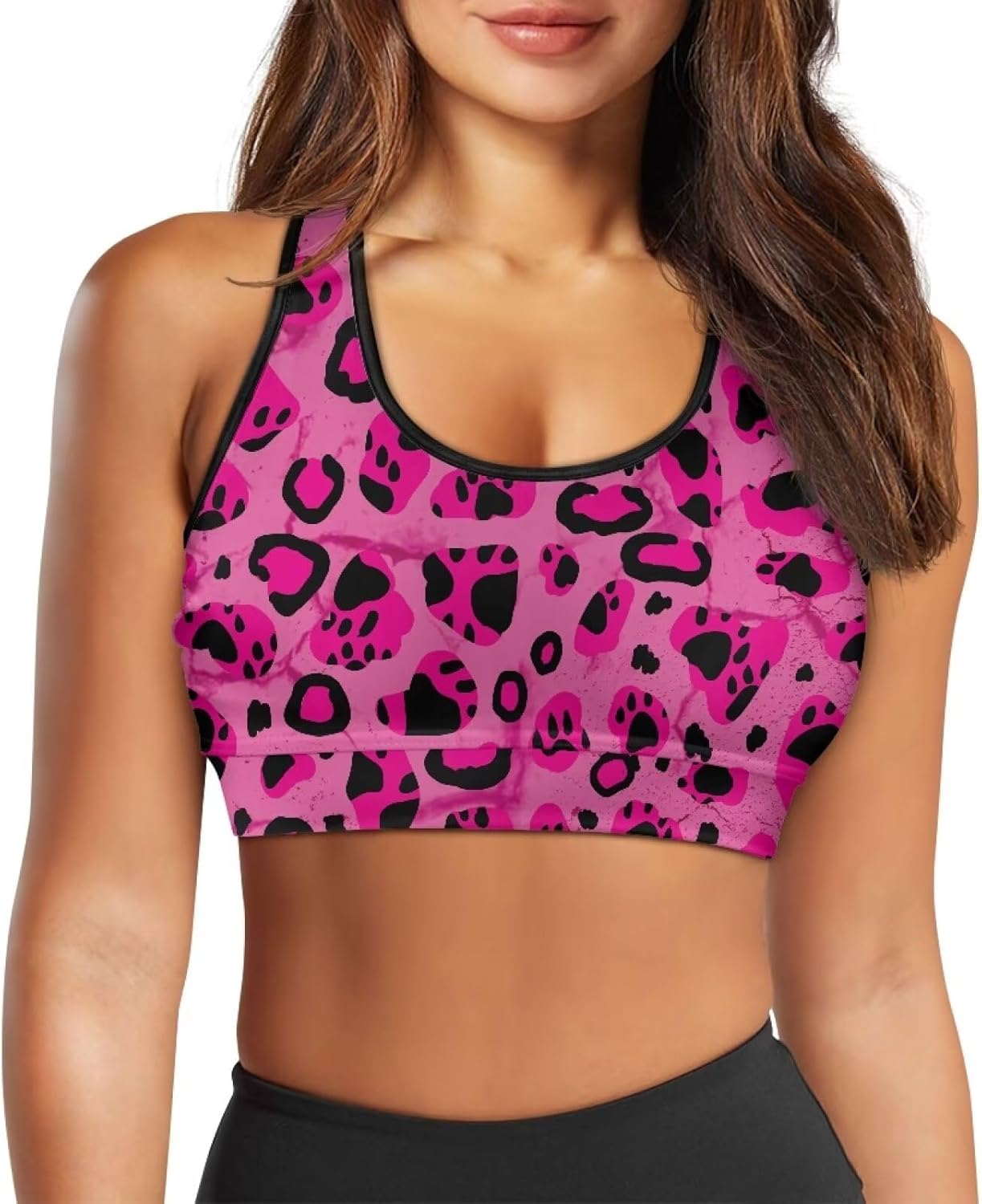 Ystardream Plus Size Padded Sports Bra with Phone Pocket for Women XS-6XL