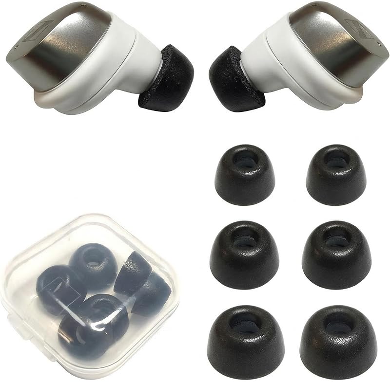 Memory Foam Ear Tips for Sennheiser Momentum True Wireless 4 & 3 | Replacement Foam Ear Tips, 3 Pairs S/M/L, Soft Comfort Noise Isolating, Secure Fit Accessories for Momentum TW4, TW3