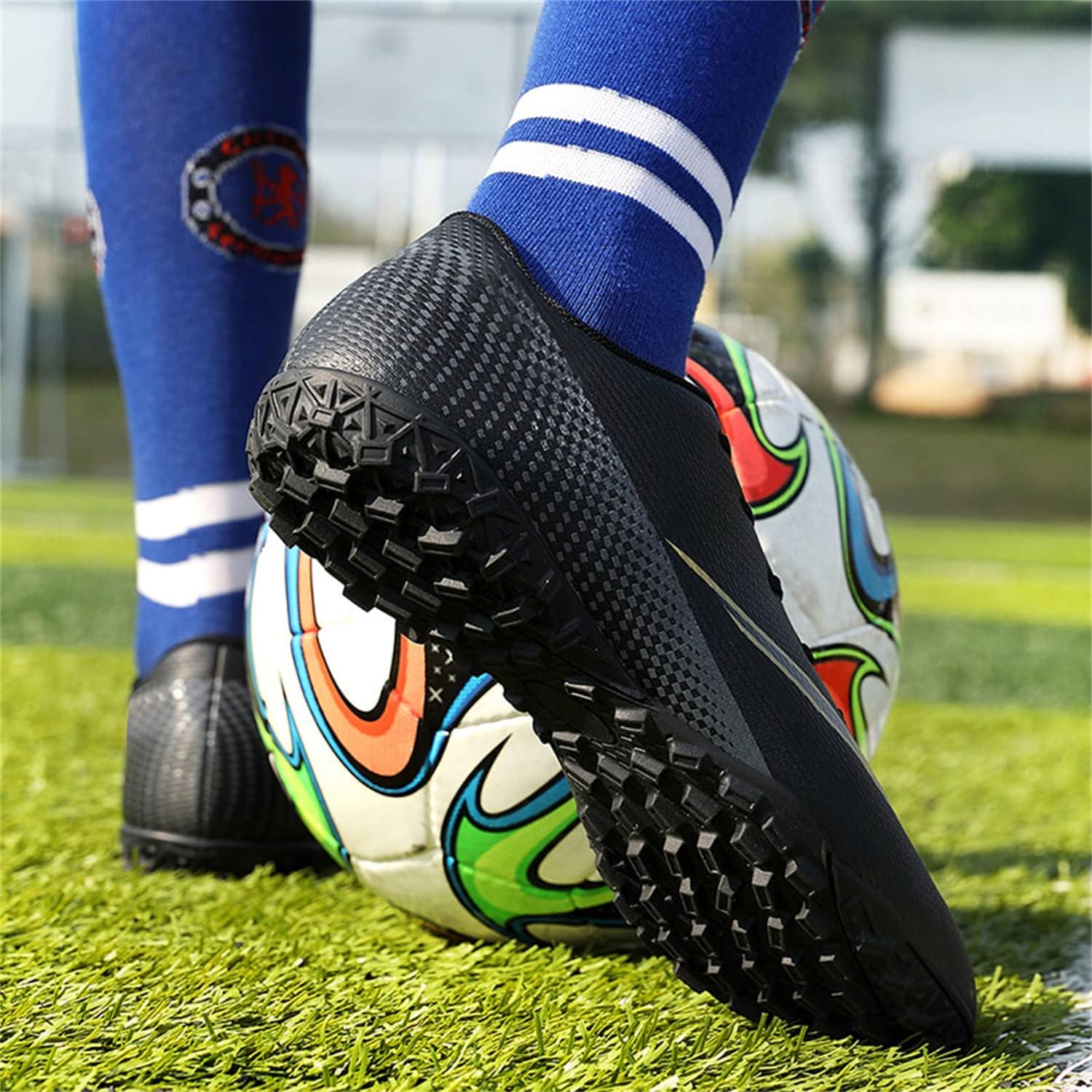 Miniatura 6 de AOLEYE Zapatos de fútbol unisex competitivos para hombres y mujeres, botas de fútbol para interiores y exteriores, atléticos, para correr, deportes,