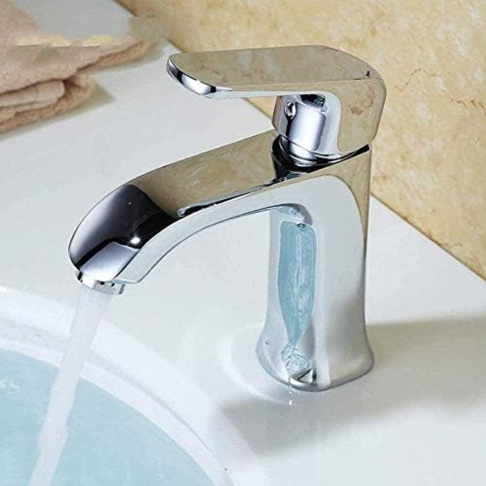 Grifo Grifo de Cocina Grifo de latón Macizo Plateado Accesorios de baño Lavabo Grifo de Fregadero de Color Grifo Mezclador de Agua