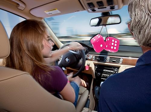 Vista 34 de Zento Deals 3" par de dados azules suaves con puntos blancos