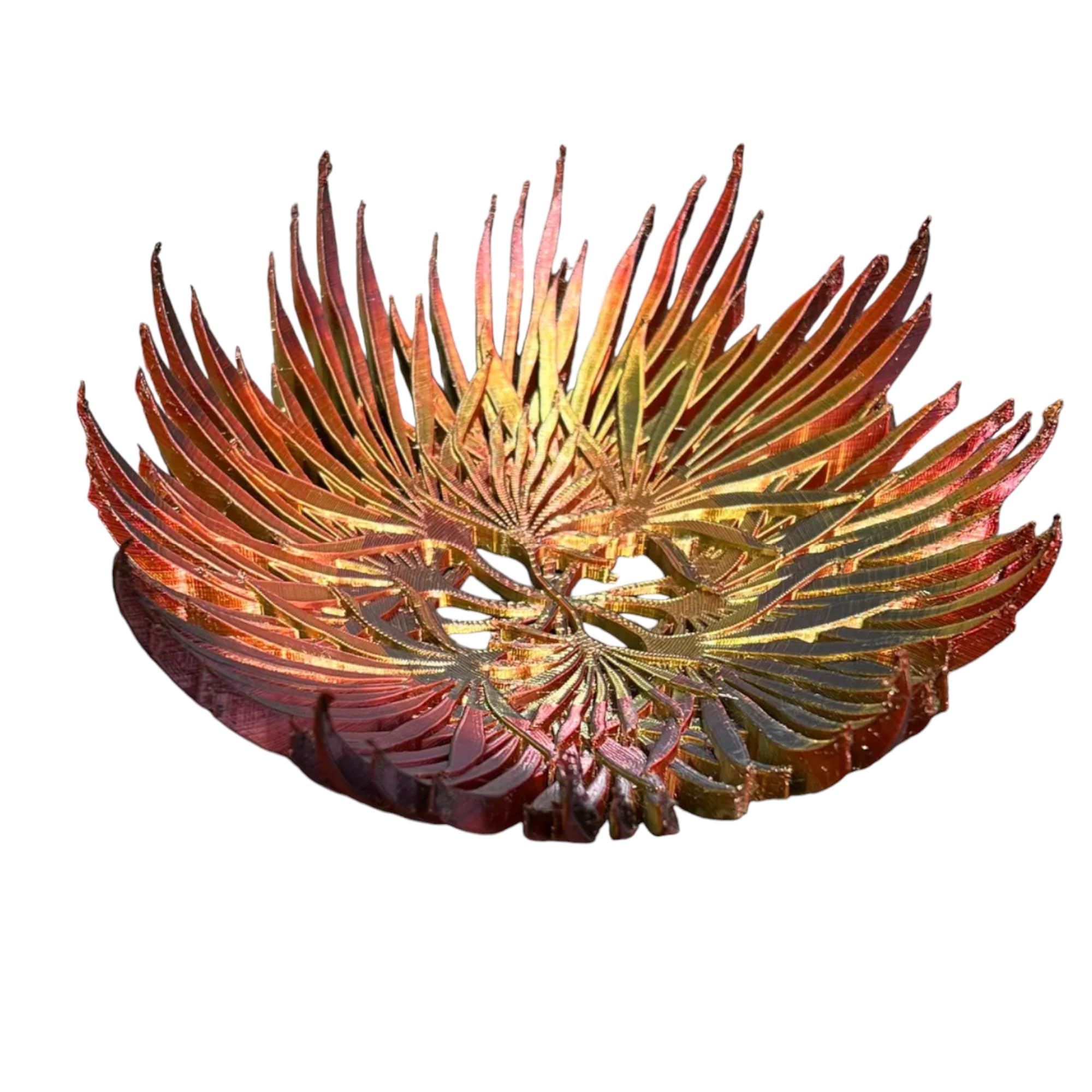 Palm Leaf Bowl 3D Printed Decorative Bowl for Home & Kitchen Stylish & Sustainable Decor (Large, Gold)