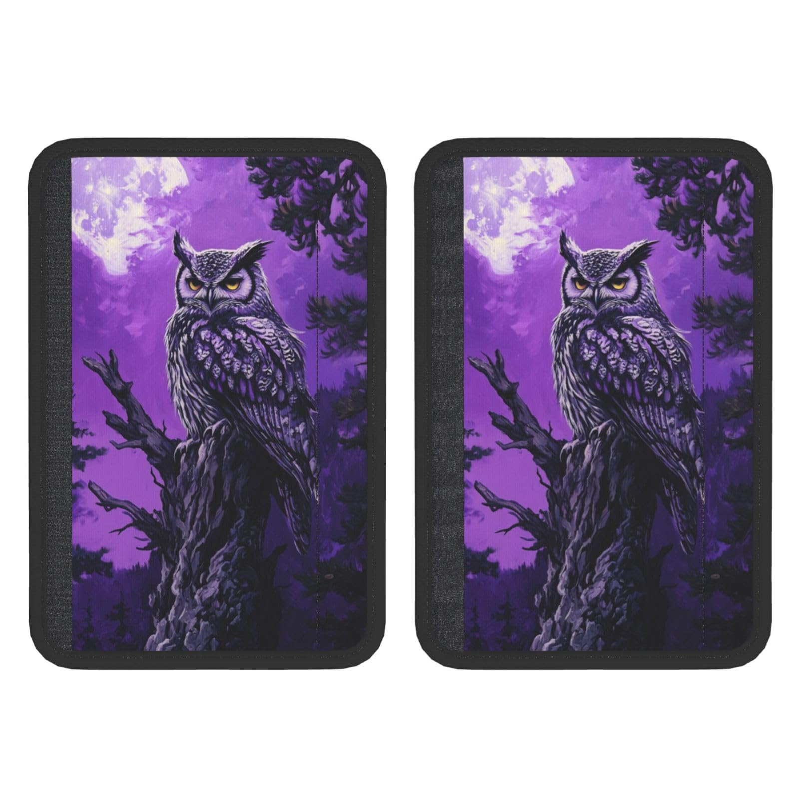 Mystical Owl On Ancient Tree Car Seat Belt Cover 2 Pack Seatbelt Strap Shoulder Pad Protector Universal Comfort for Car