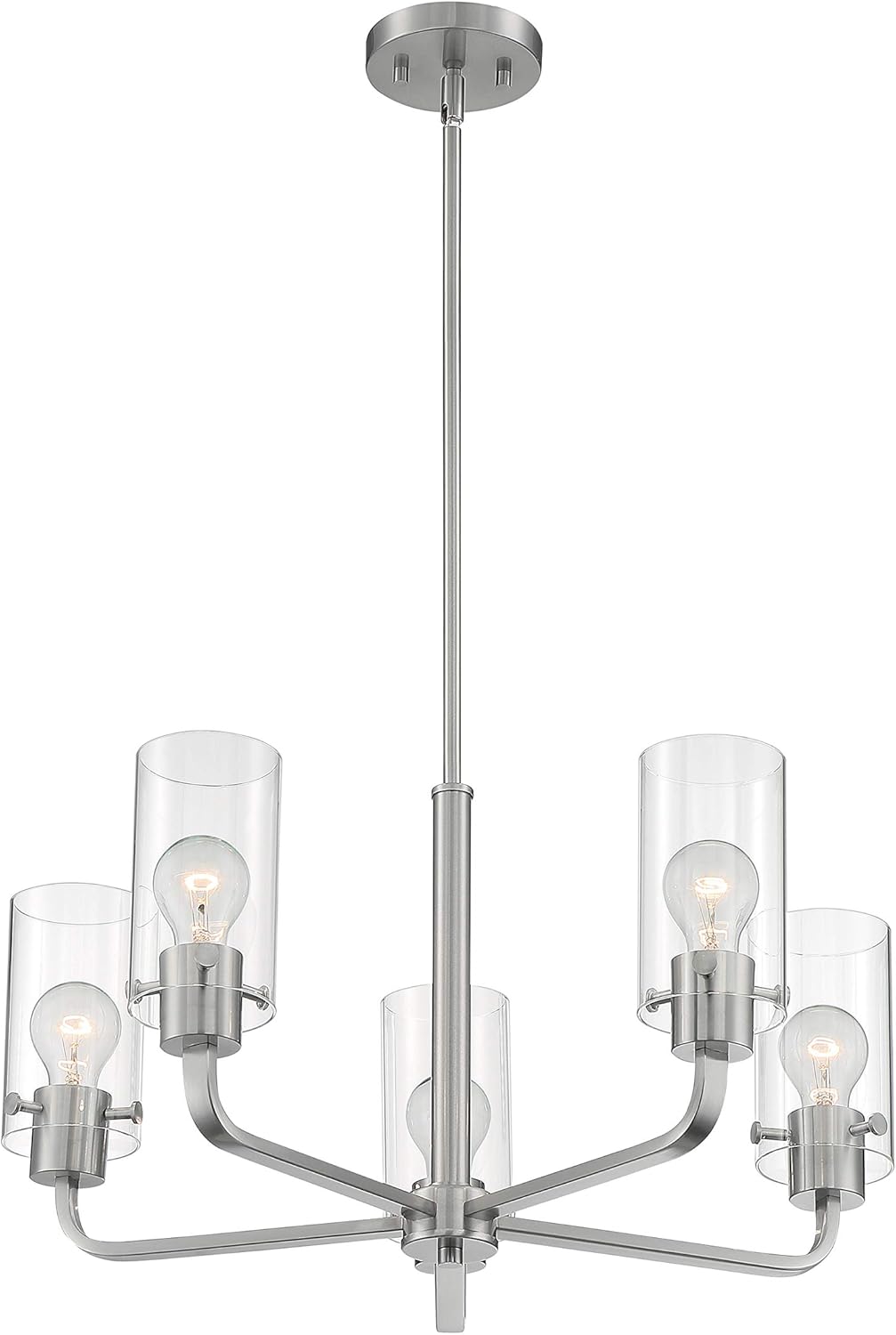 Free Shipping Over $50 Nuvo 60/7175 Sommerset 5-Light Chandelier with Clear Glass - Brushed Nickel Finish Free Shipping Over $50 Nuvo 60/7175 Sommerset 5-Light Chandelier with Clear Glass - Brushed Nickel Finish