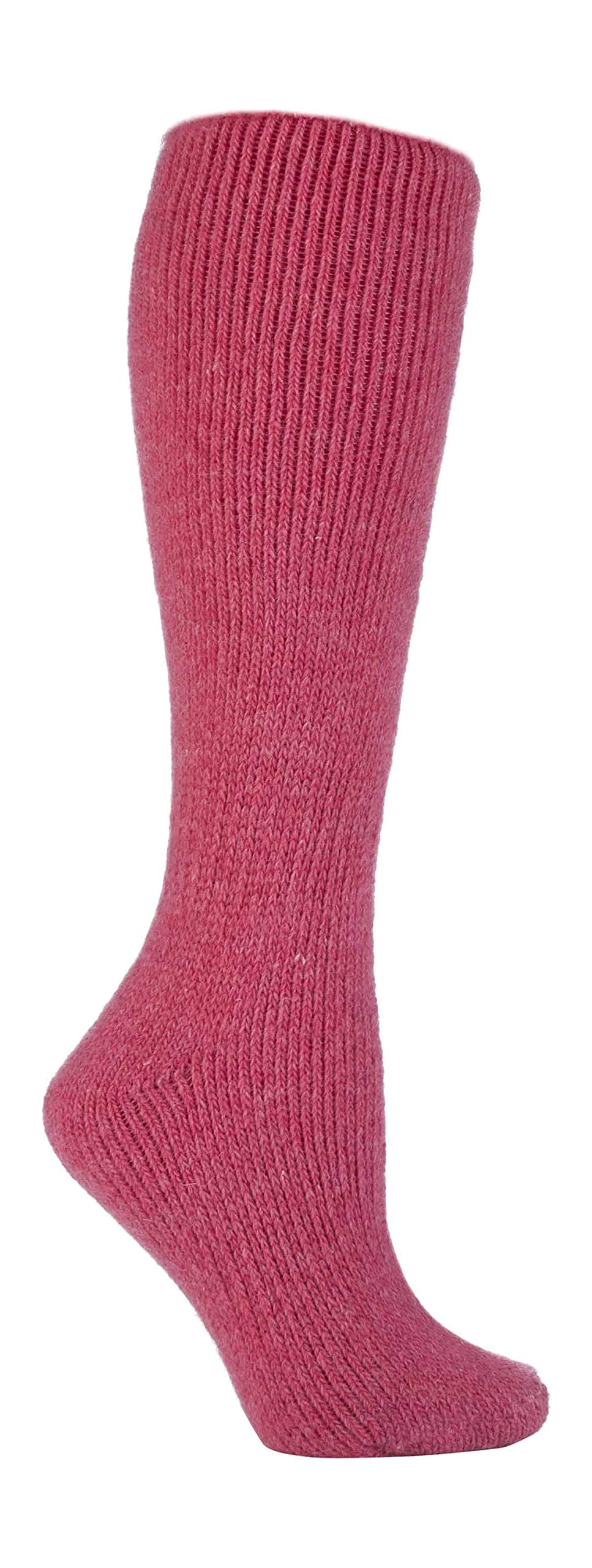 HEAT HOLDERS - Ladies Extra Long Thick Winter 2.7 TOG Coloured Knee High Thermal Wool Rich Socks (4-8 uk, Pink (XL.Wool))