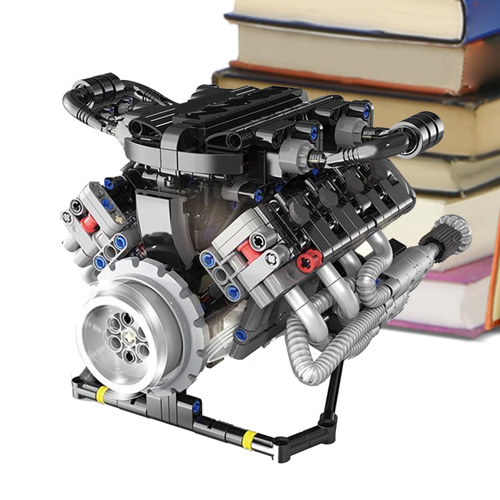 Zestaw modeli silnika, sterowany model z dźwiękiem, biurko z pilotem zdalnego sterowania, kolekcjonerskie ze światłami , zestawy klocków, do warsztatu, domu, klasy, dzieci, dorosłych, edukacji | Kolekcjonerski Gadżet na Biurko z LED i Pilotem Klocki dla H