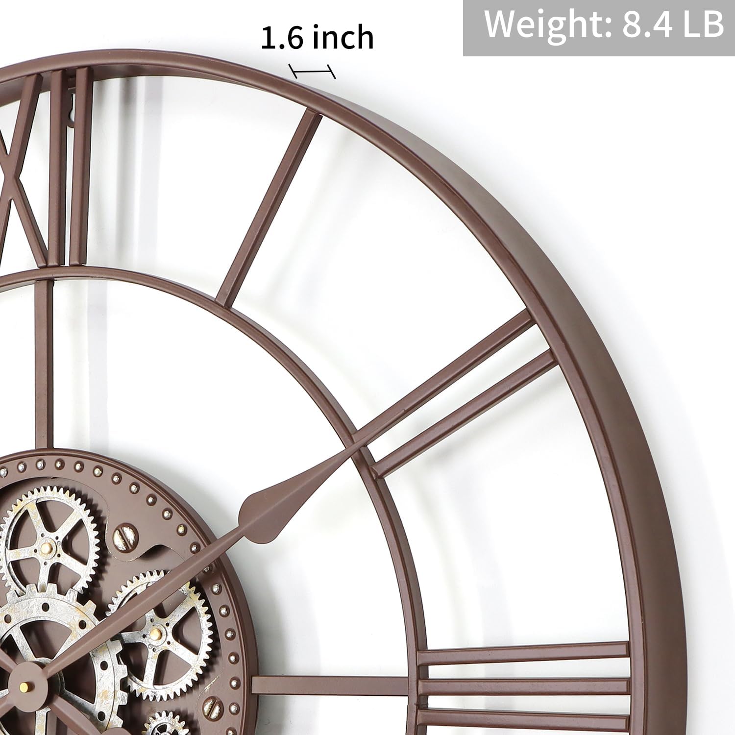 29 Inch Large Wall Clocks for Living Room Decor with Moving Gears,Large Wall Clock Industrial Steampunk,Oversized Metal Analog Wall Clocks for Farmhouse Home Battery Operated