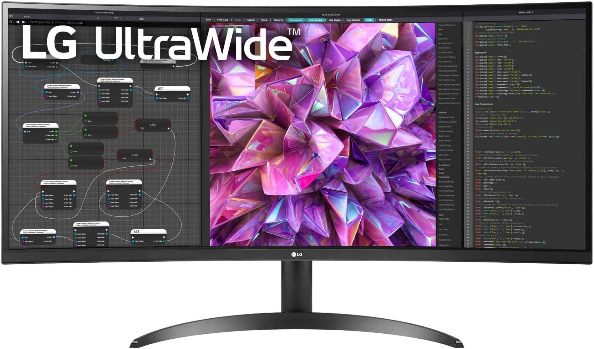 LG 34WQ60C Curved UltraWide Monitor, 34 inch (86.7 cm) IPS QHD, Multitasking with Ease, Color Calibrated - Display Port, HDMI x 2, Black Color