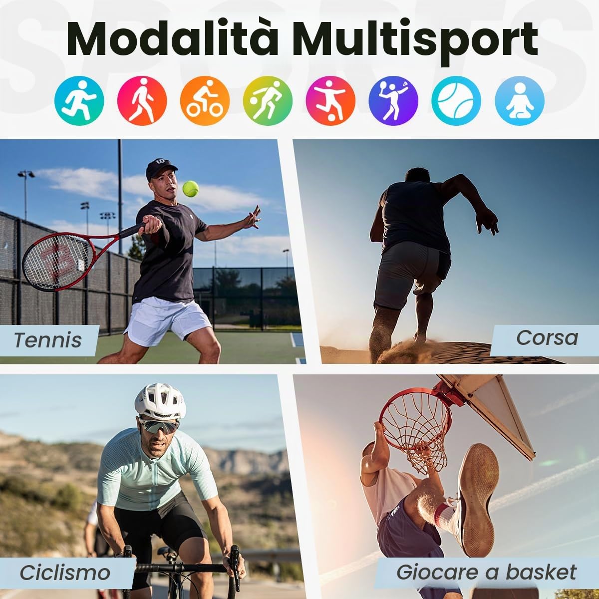 Rogbid Anello intelligente per uomo e donna, con frequenza cardiaca, ossigeno nel sangue, pressione sanguigna, monitoraggio del sonno, fitness Step Tracking, IP69, impermeabile, per iPhone e Android