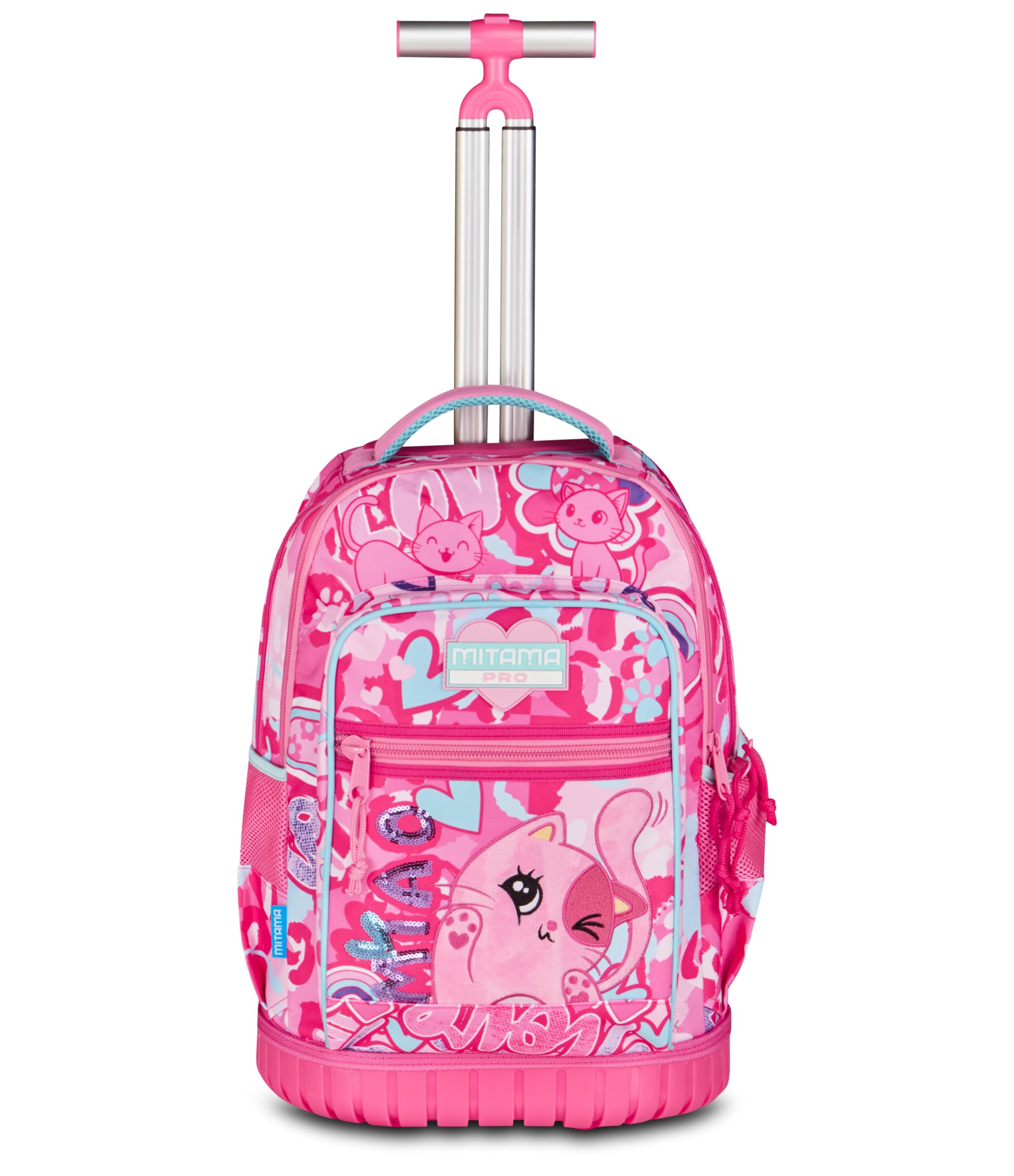 Mitama Trolley Run Extra CUTIECAT, 33 Lt, Doppio Scomparto, Rosa, Tasche multi funzione, bambina, Scuola elementare e media, Tempo libero e viaggi