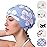 COPOZZ Adult Swim Caps, Silicone Waterproof Comfortable Swimming Cap for Women, Long and Short Hair(Blue Flower-12yrs+)