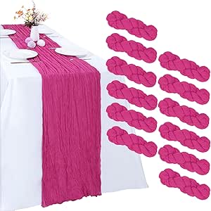 Lot De 6 Chemins De Table En étamine Bordeaux 3 M, 90 X 300 Cm, Chemin