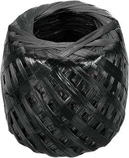 sourcing map Cuerda de plástico de nailon de poliéster de 135 m, 30 mm, embalaje doméstico para jardinería, manualidades, color negro