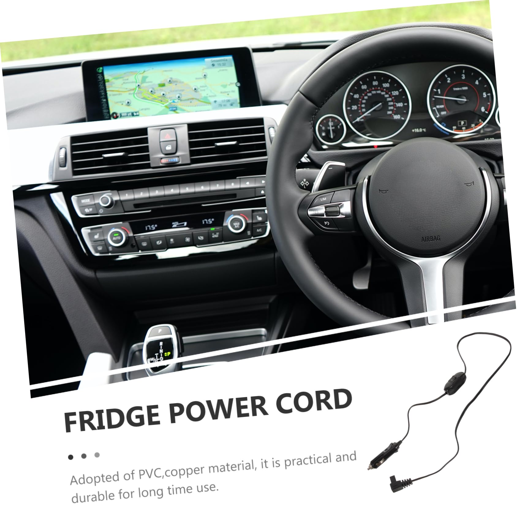 Zerodeko Car Fridge Adapter Cord with Switch Durable Power Cable for Fridge Accessory Compatibility Easy to Use Plug and Play Design for Car Refrigerators