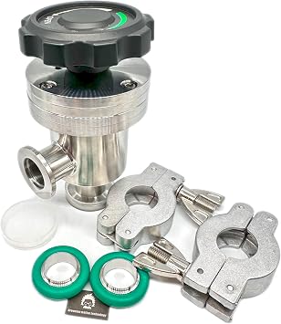 Manual Right Angle Valve, Bellow Seal, KF16 Flange, Stainless Steel Body, Globe Valve, Vacuum Angle Valve, Silver