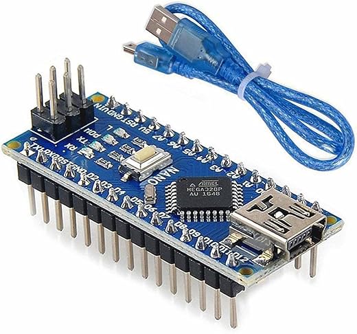 Electronic Spices Nano R3 CH340 Development Board with ATmega328 microcontroller chip with USB Cable Compatible with Ard-uino
