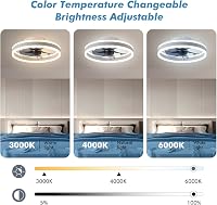 MOSSCO Mennyezeti Ventilátor LED Világítással, 40 cm, Távirányítós, Applikációval Vezérelhető, 3 Fényerő, 6 Sebességfokozat, Csendes Működés 8