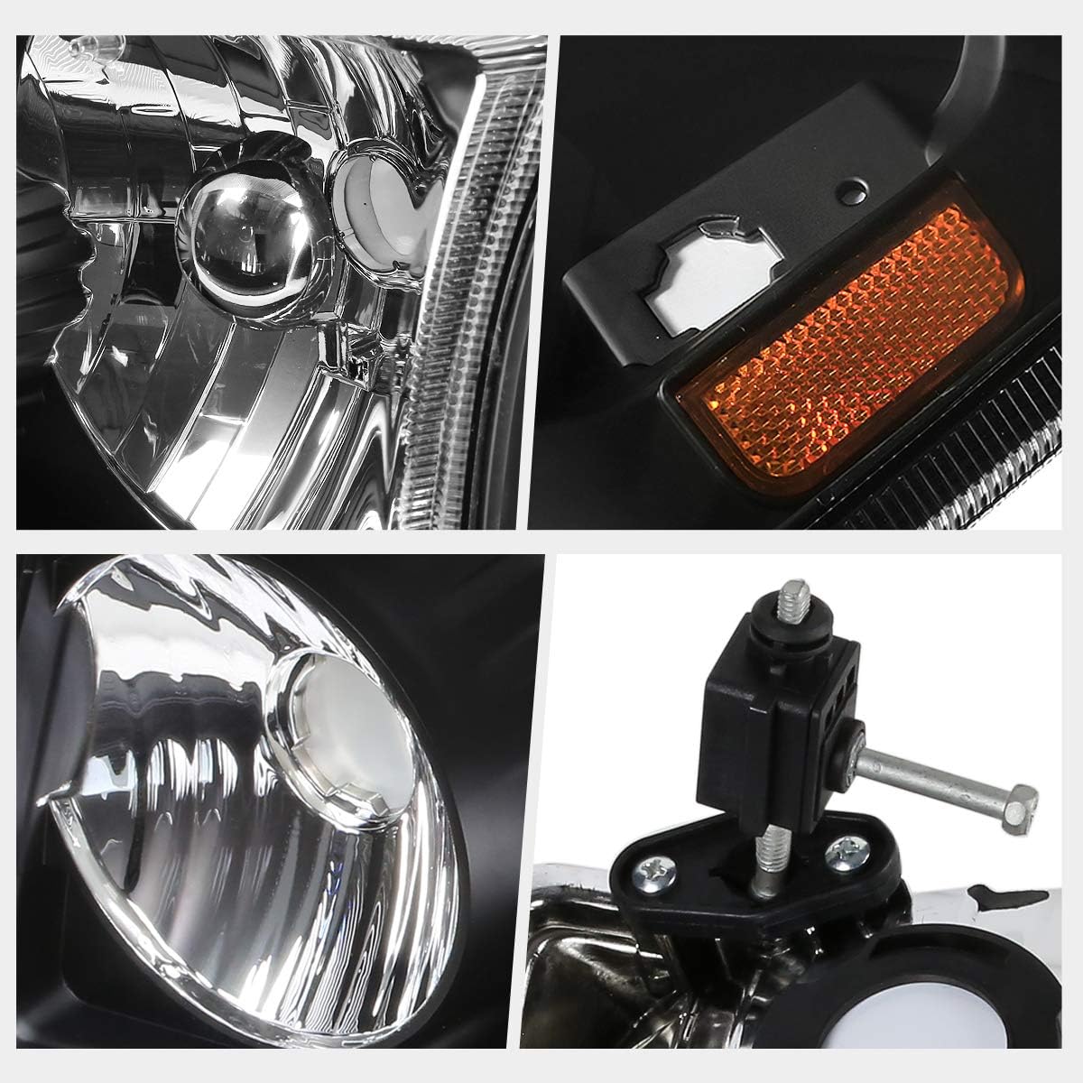 PM PERFORMOTOR Clear Lens Amber Corner Pair of Headlights Compatible with 01-11 Ford Ranger, PMHL-FRAN-0111-OH-BA