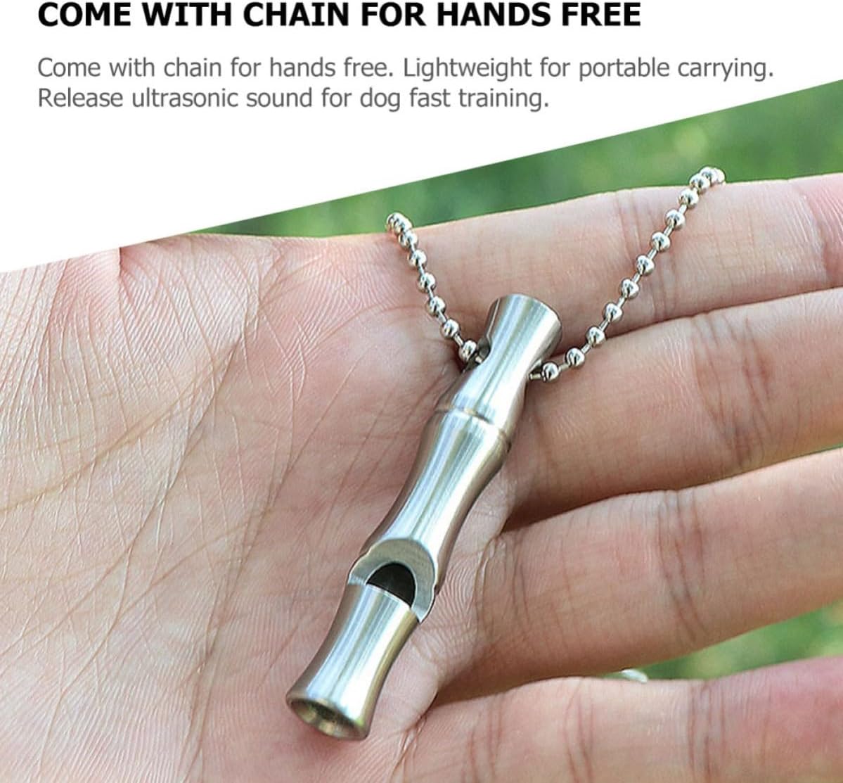 BESPORTBLE Stainless Steel Dog Training Whistle with Chain for Pet Owners | Silver Finish, Lightweight and Sturdy Build, Creative Design for Bird Use