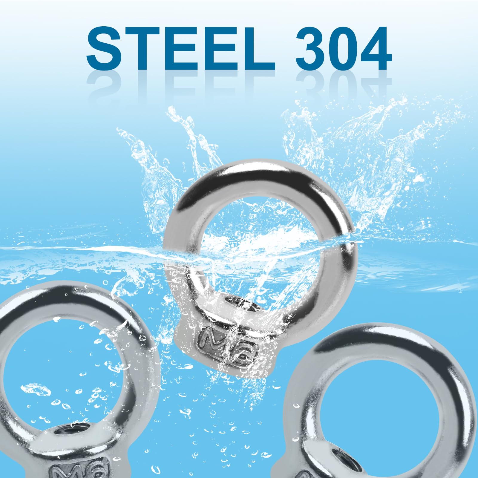 Pack Of 8 Ring Nuts, Stainless Steel M10 Eye Nuts, Ring Eyelets, Swing Hooks For Lifting Accessories - View #12