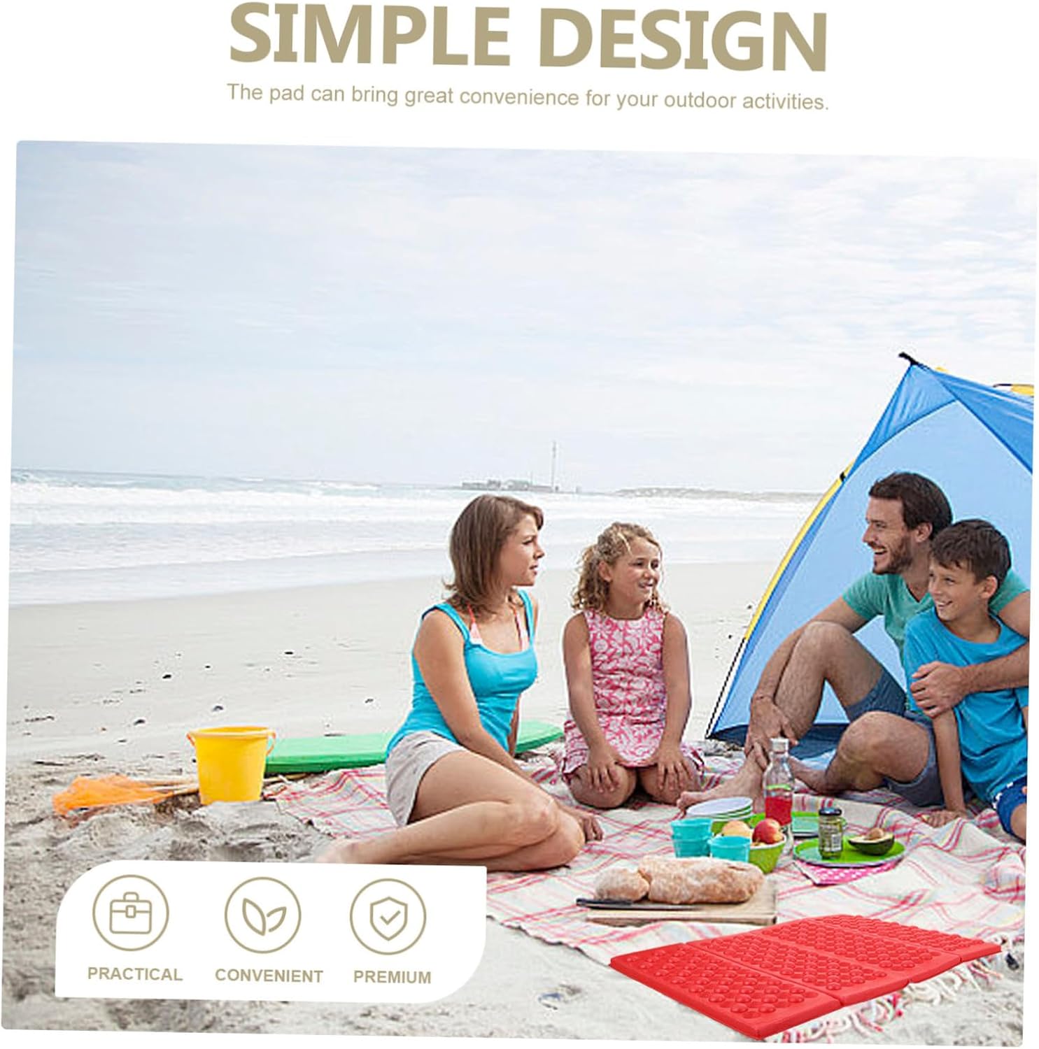 Kisangel 3pcs Sleeping Pad Outdoor Seat Cushion Camping Mat Portable Folding Chair Xpe Cushion Pad for Park Camping