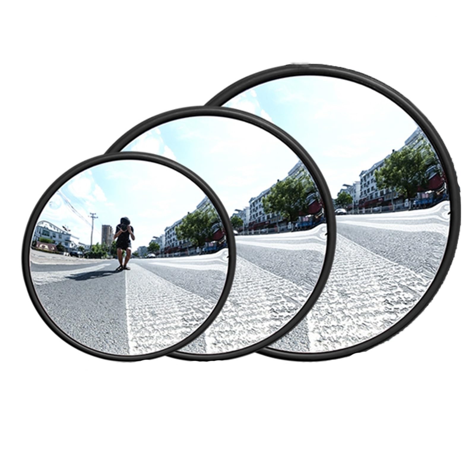 Convex Traffic Safety Mirror For Driveways, Warehouses, Garages And Offices, Black Convex Mirror(Diameter 30/45/60 Cm, With Wall Bracket Convex Mirror) (Size : 30cm)